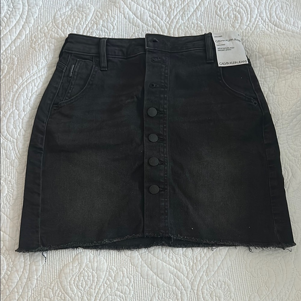 Calvin Klein Black Denim Skirt